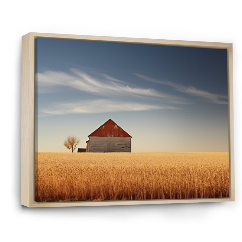 Red Barn Minimalisme Country Charm I - Barn Art, reproduction d'art sur toile_106676, H 16 po x l 32 po x P 1 po