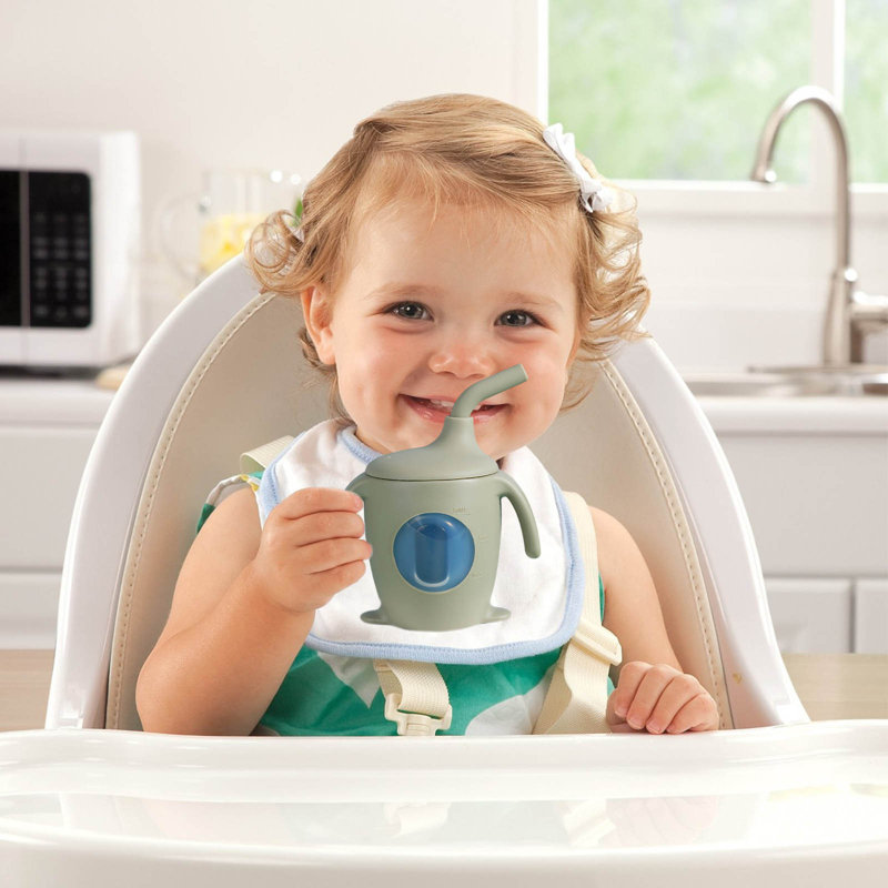 Tasse à boisson en silicone pour enfant avec poignée en silicone, Army Green