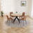 Judye 46.4" Round Table Metal Legs Dining Table Set with 4 Modern Chairs-197376669