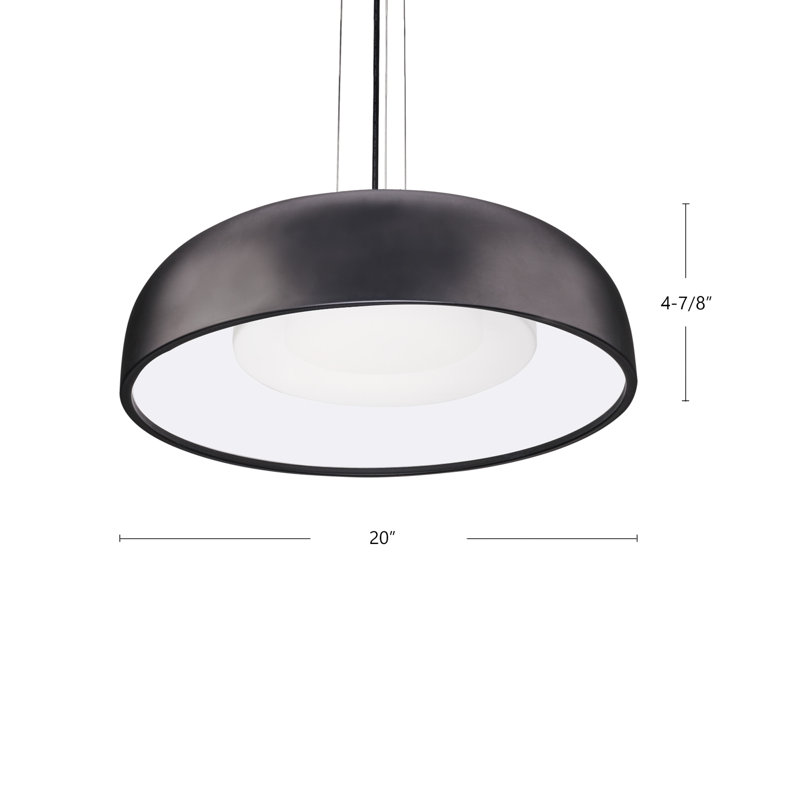 Beacon 1 - Light LED Pendant, Black, 4.875" H x 20" W x 20" D, Black