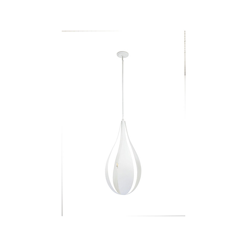 Luminaire suspendu simple 6 lumières Burkin, Cachemire blanc