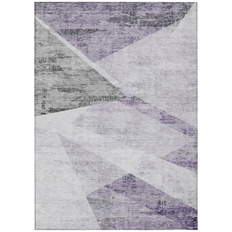 Tapis intérieur lavable abstrait 9 pi x 12 pi gris