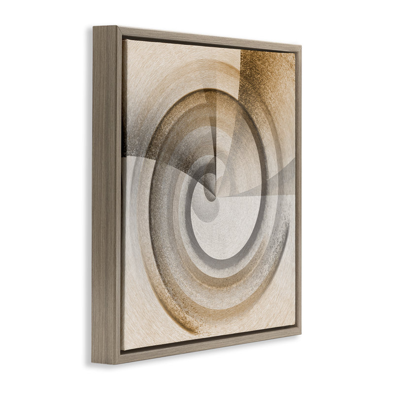 «Spinning Centric Circle», art mural sur toile flottante par Noah Bay, Cadre flottant orme Montalcino, H 18 po x l 18 po