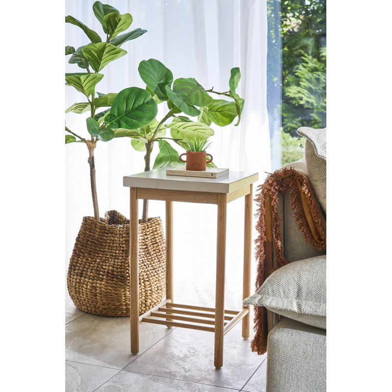 Crandell White Square Side Table