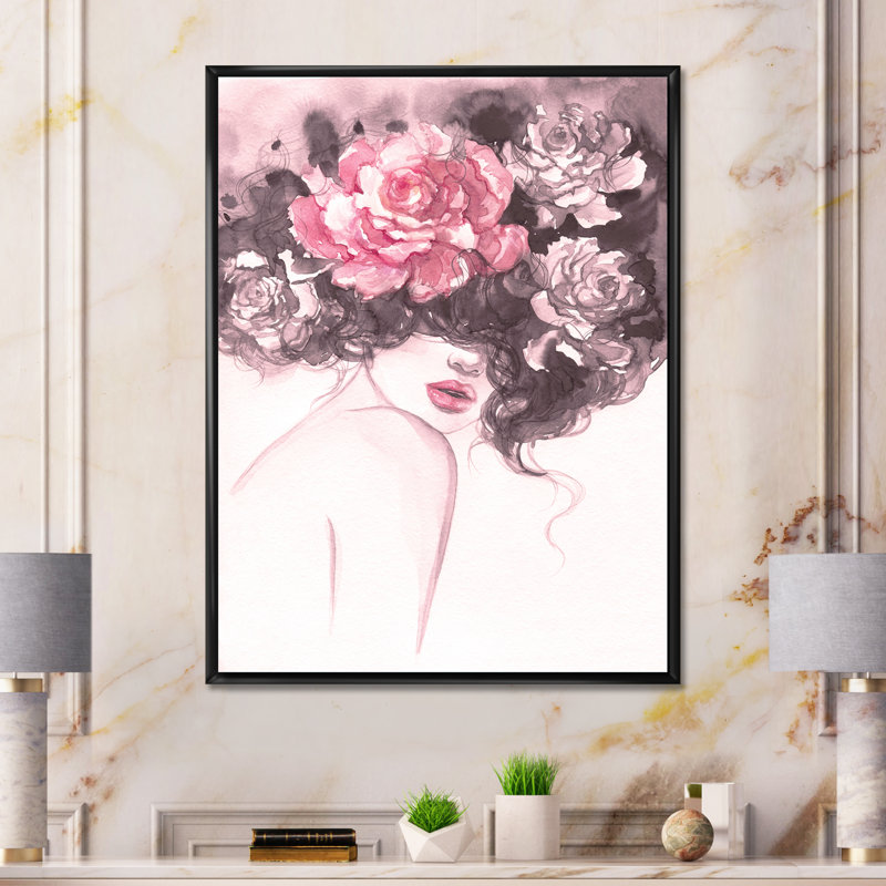 Portrait de femme sexy glamour III - décoration murale sur toile glamour, H 36 po x l 24 po x P 1,5 po