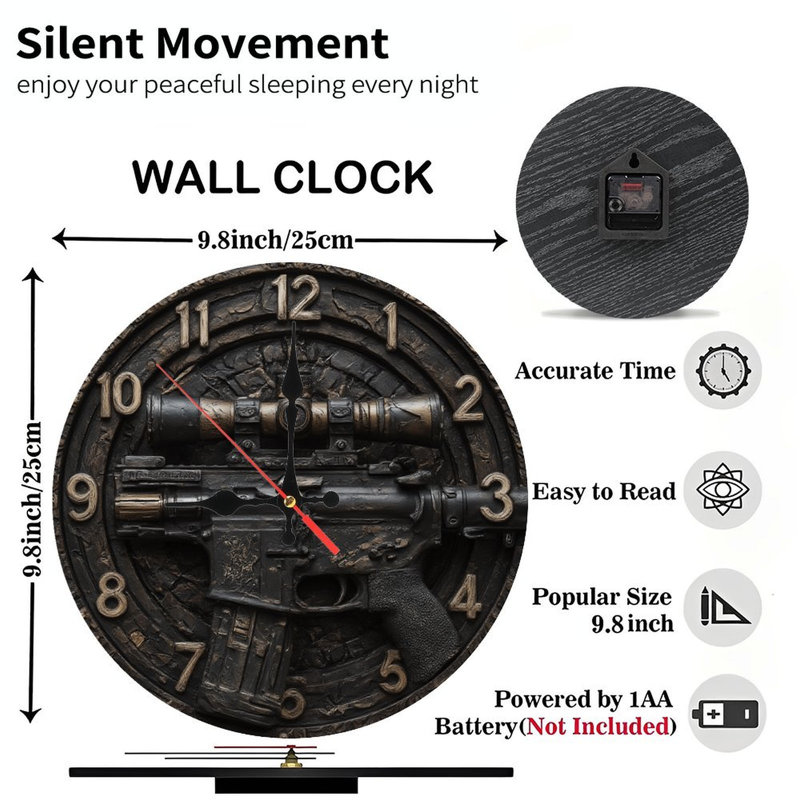 Horloge avec fusil et portée