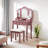 Wooden Vanity Make Up Table And Stool Set For Bedroom