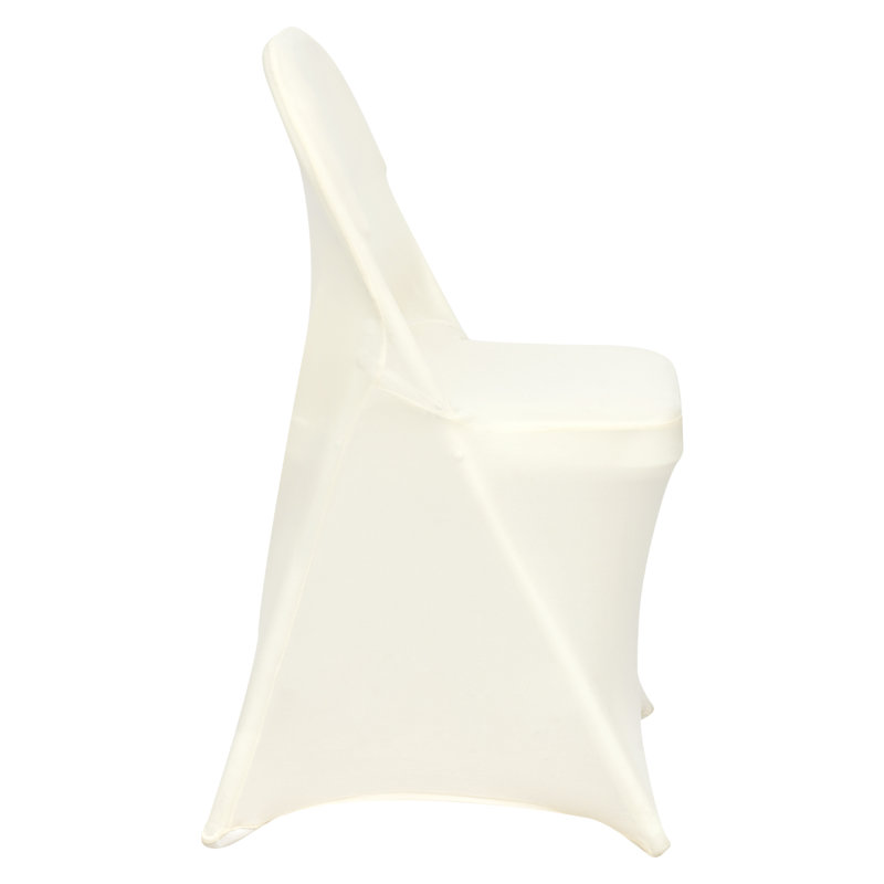 Ivory Stretch Spandex Chair Covers for Dining and Events
