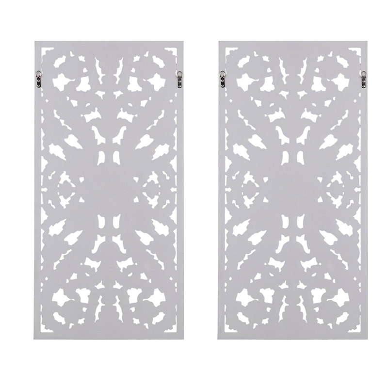 2 Distressed Wood Wall Decor - Lotus Flower Matte White Wash Room Washed Design Entryway Decoration