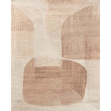 Hand Knotted Abstract Area Rug in Ivory/Blush
