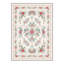 Tapis de Noël vintage à motif floral botanique, lavable à la machine, ivoire et rouge, avec envers antidérapant-1737779505