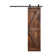 Paneled Wood and Metal K Series DIY Knotty Barn Door with Installation Hardware Kit