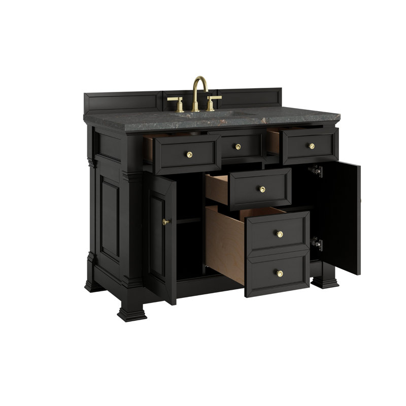 Brookfield 48'' W Single Vanity, Parisien Bleu, Black Onyx, Widespread