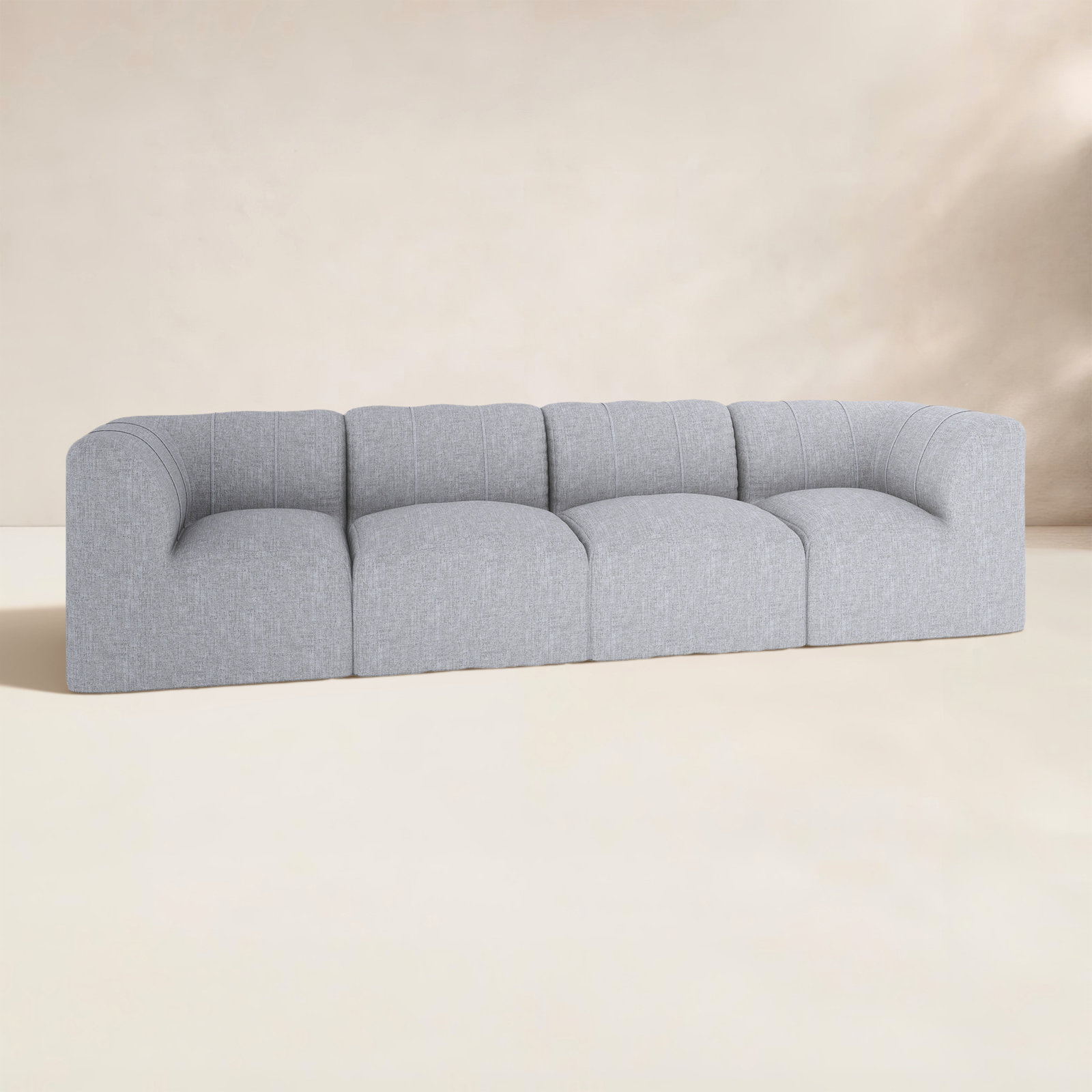 Praia 124" Sunbrella® Modular Outdoor Sofa, Canvas Granite Sunbrella® Canvas
