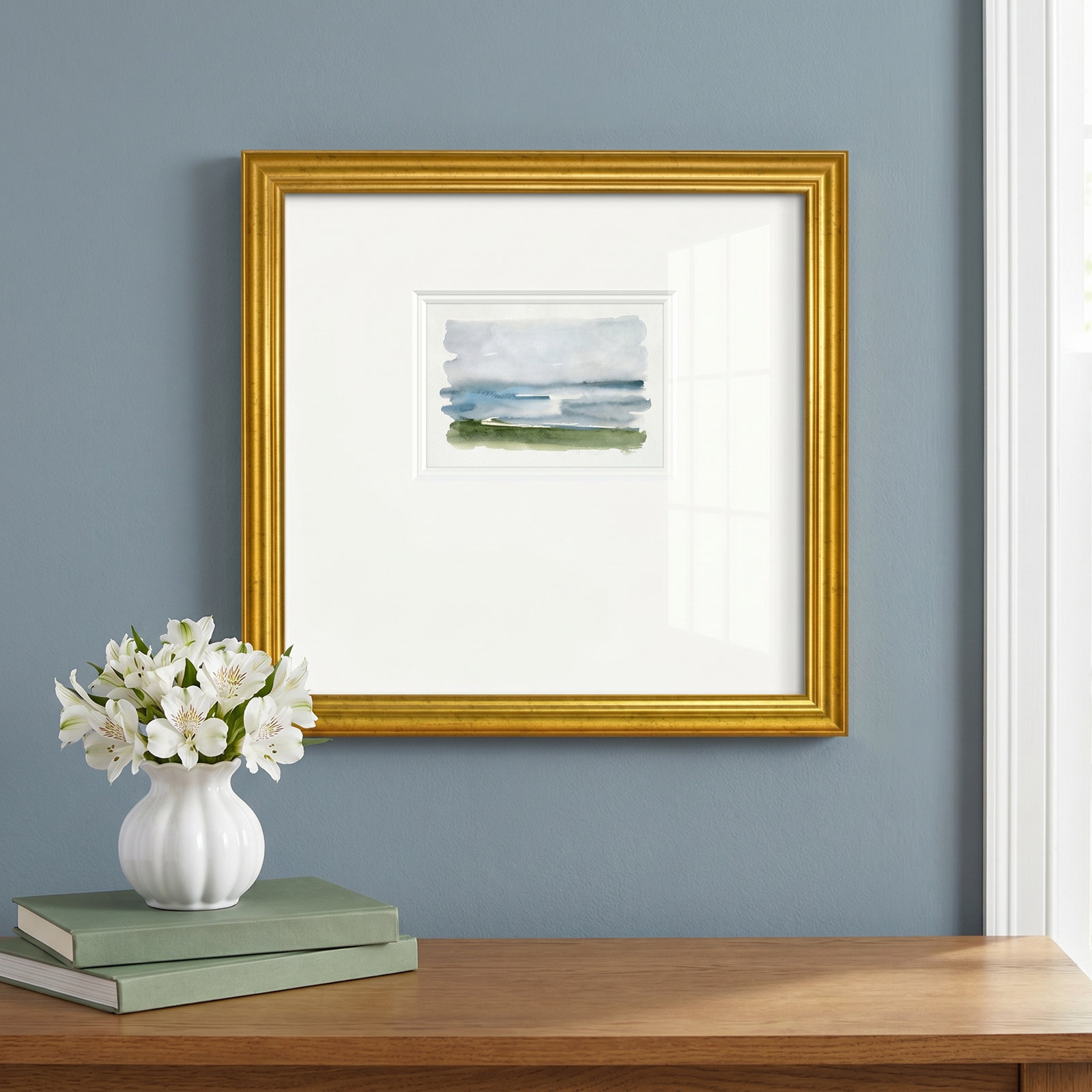 Coastline Splash II Painting, 17" H x 17" W x 1.25" D, Gold
