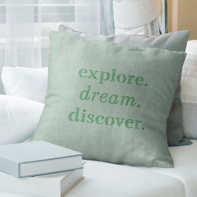 Coussin Handjet, 14 po x 14 po, Vert, Housse de coussin seulement - sans coussin