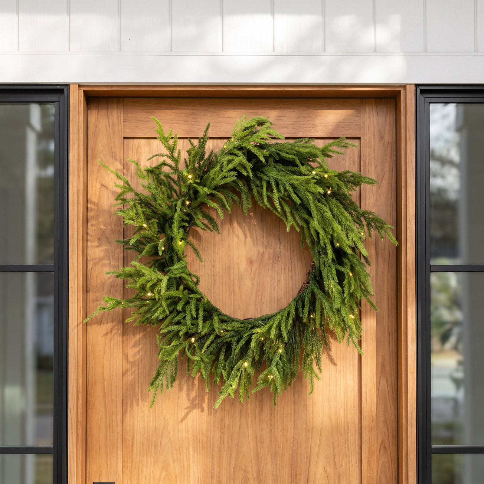Natural Look Greenery 24" Pre-Lit Pine Wreath