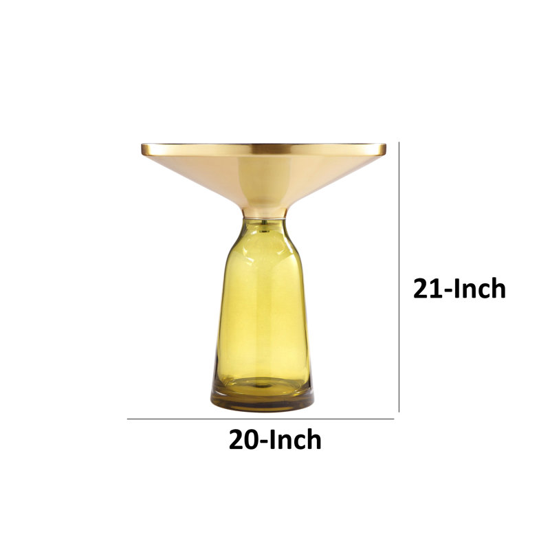 Len Steel Top End Table, Yellow