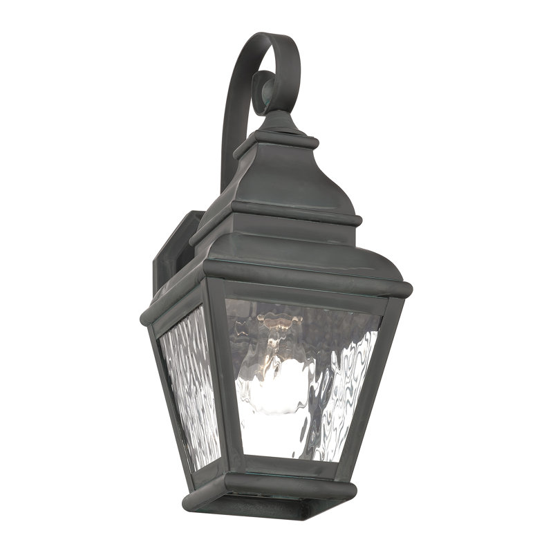 Lanterne murale d'extérieur en verre 15,5 po Anousha, Anthracite