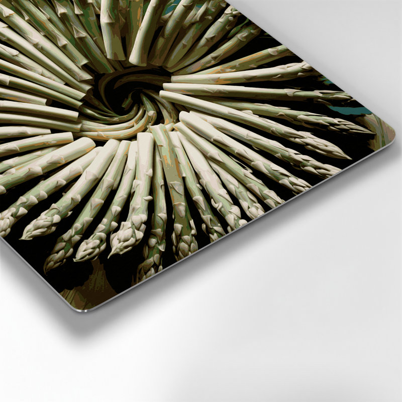 Art mural en métal légumes asperge brun blanc, H 12 po x l 12 po