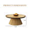 Table d'appoint ronde 35,43 po, table d'appoint en bois manufacturé, avec base robuste, sans assemblage requis