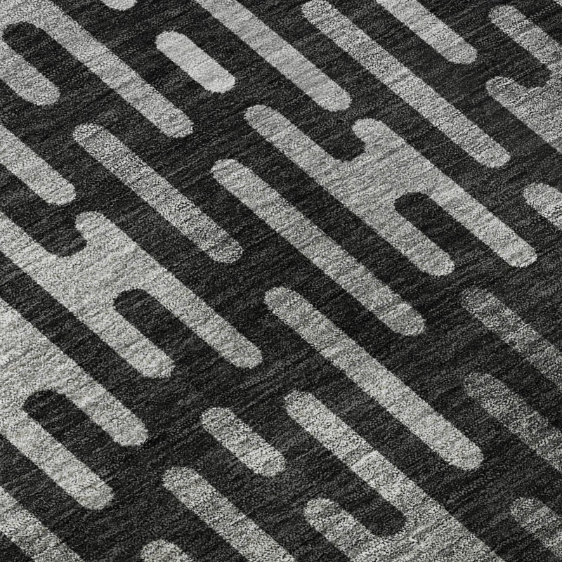 Tapis abstrait lavable à la machine Premium, Black, 9' x 12'