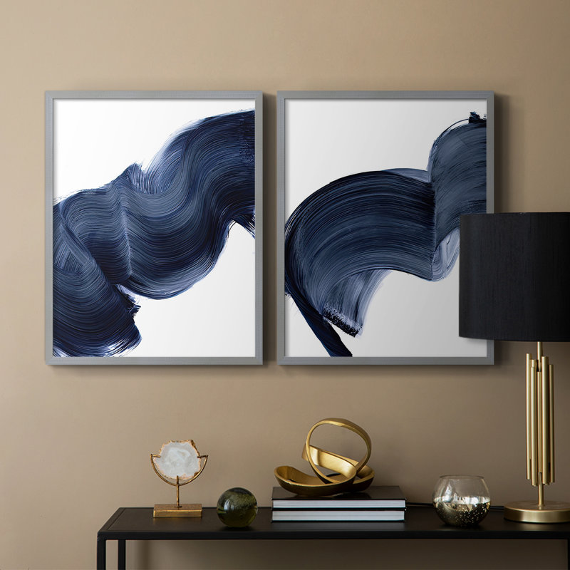 «Passing Waves III», reproduction encadrée de qualité supérieure - prête à être accrochée - aucun clou requis - aucun clou requis