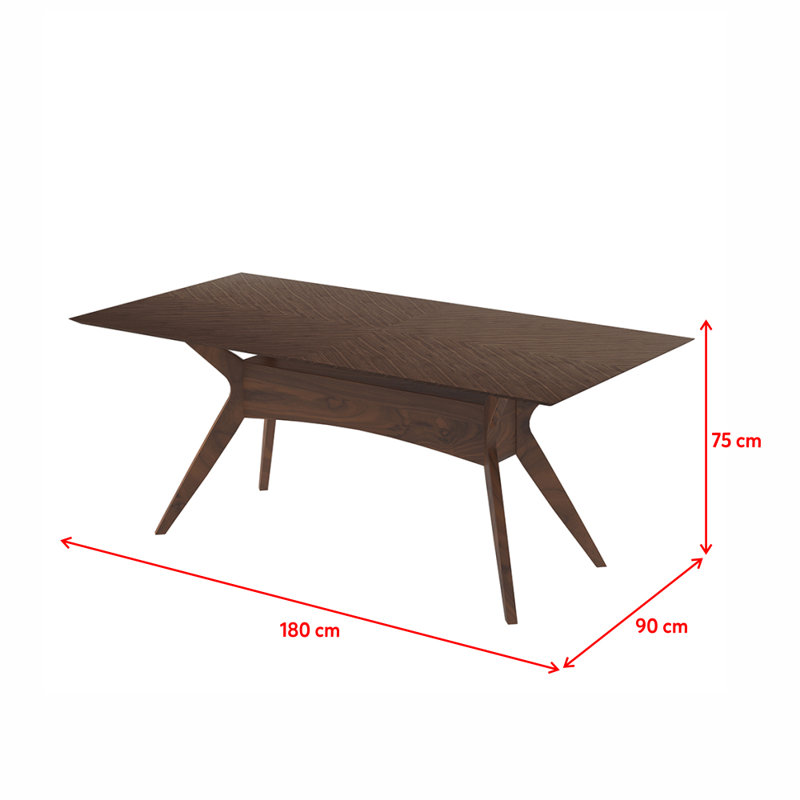 Volo Walnut Solid Wood Base Dining Table
