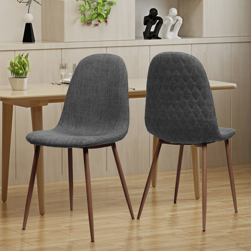Chaise en tissu, Noyer, Gris