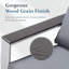 Causeuse de terrasse en aluminium 52,95 po avec accoudoirs et coussins en bois