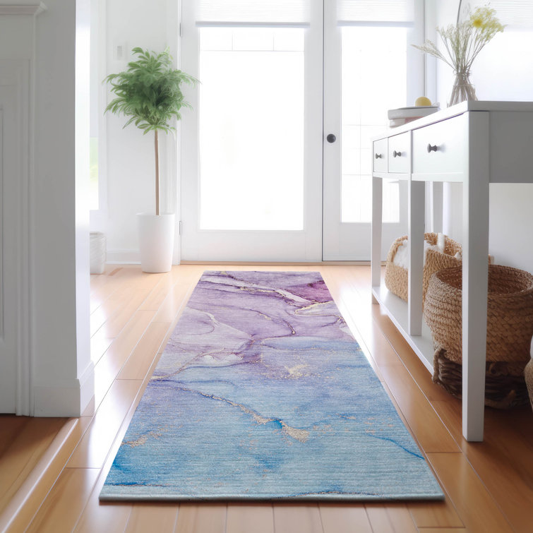 Premium Machine Washable Cerrito AMF516 Purple Rug