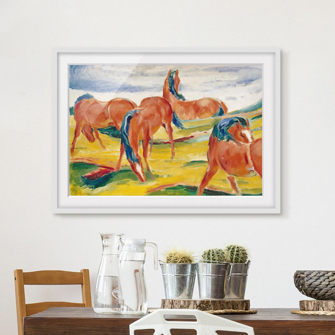 Gerahmtes Poster Grazing Horses