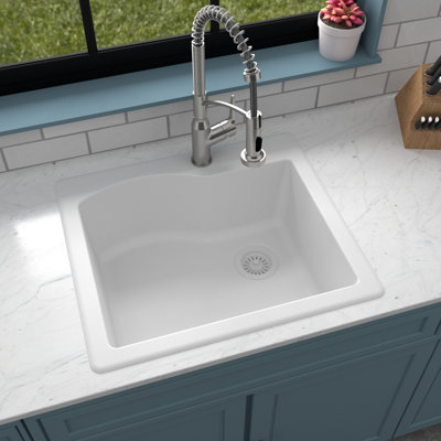Karran Drop-in Quartz Composite 25'' X 22'' 1-Hole Single Bowl Kitchen Sink