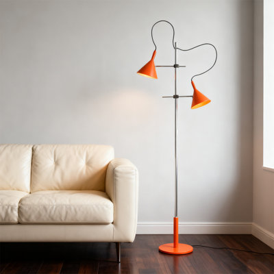 Modern minimalist iron art double-fish floor lamp