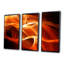 Orange 3D abstrait fractal vagues - ensemble abstrait d'art mural sur toile encadrée de 3-375617294-375617295