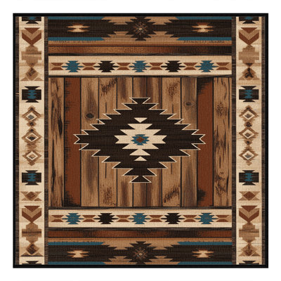 Washable Western Ranch Southwestern Area Rug