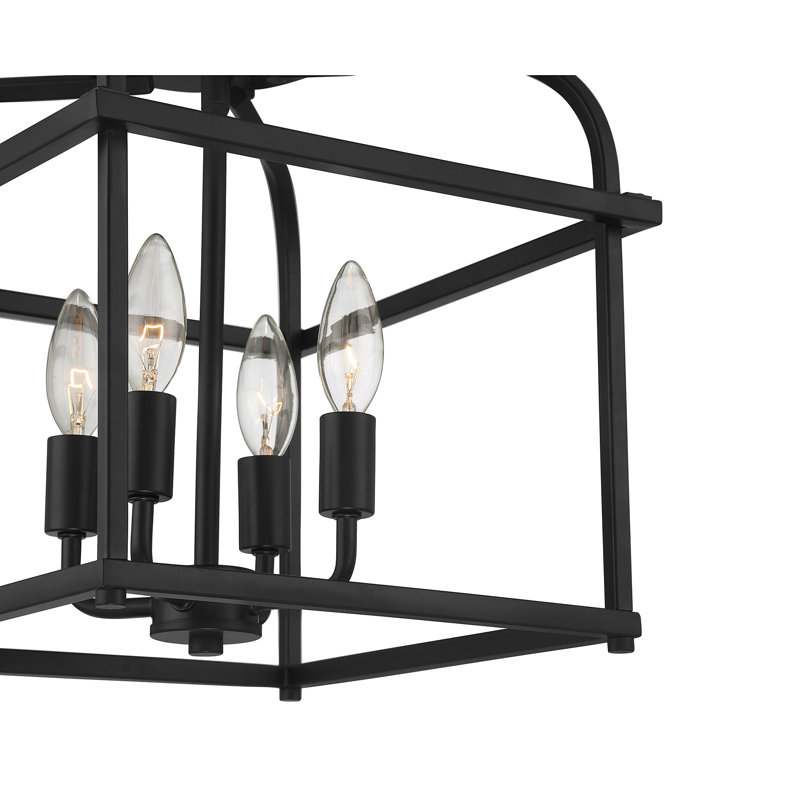 Plafonnier 4 lumières Condor noir mat, Noir mat