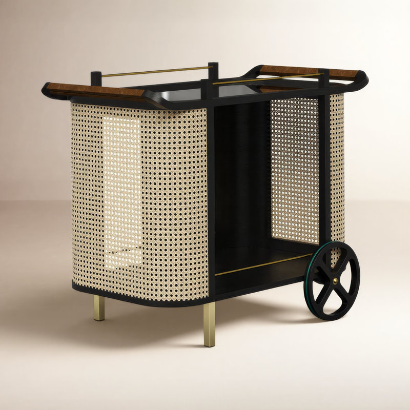 Kinser Modern Brazilian - Dinda Bar Cart, Black