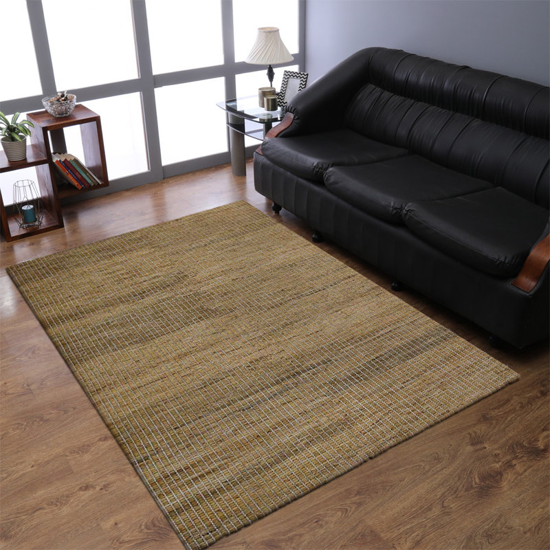 Tapis en jute de couleur unie à la main Dottie Sumak, Rectangle de 5 pi x 8 pi