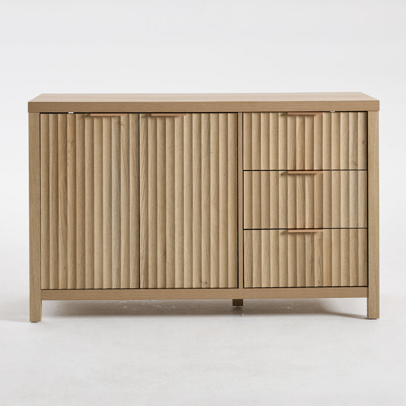 Nicolee 47" 3 Drawer Sideboard, Sand Oak