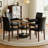 Table And Chair Set.A 47.3-Inch Diameter Modern Spliced Color Circular Dining Table - Double-Layer Storage.Paired With Technology Fabric Dining Chairs, Simple And Versatile, Comfortable.-858491781-858491783