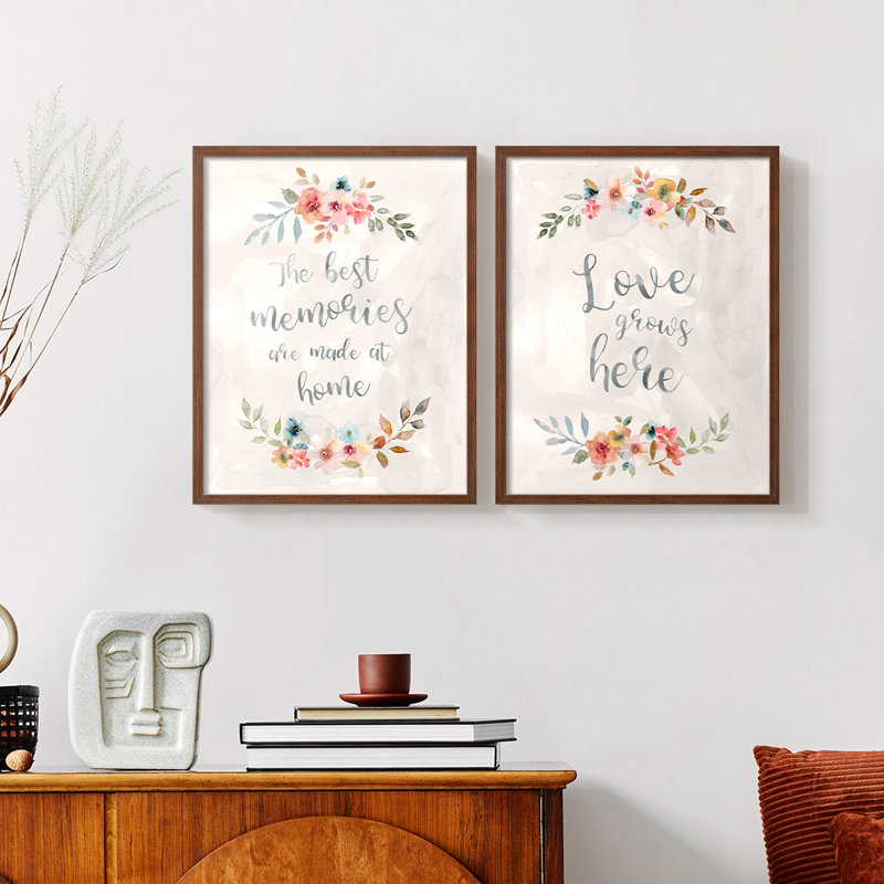 Souvenirs floraux - reproduction encadrée de qualité supérieure - prêt à être accroché - aucun clou requis - aucun clou requis