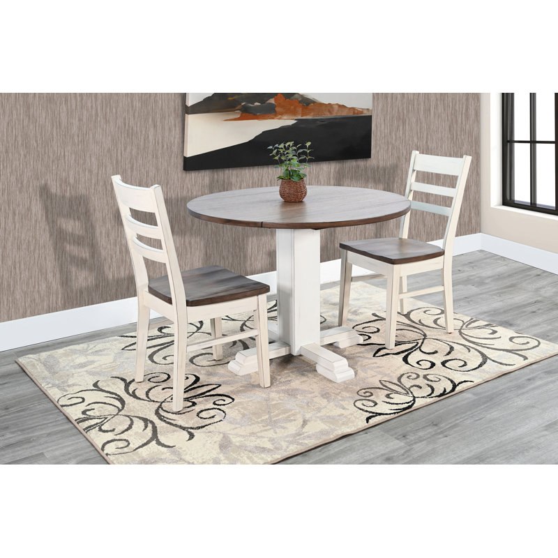 Round Small Drop Leaf Table Dining Set