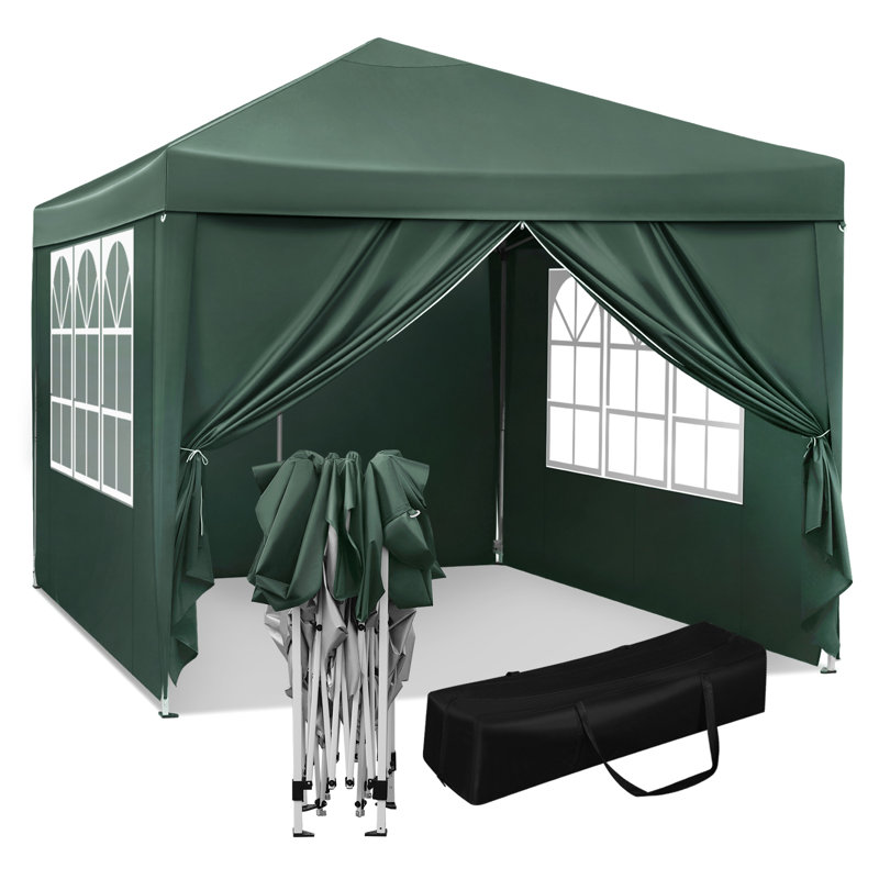 Gazebo Pop Up Waterproof Sunshade Camping Pagoda Tent 3m x 3m, Green