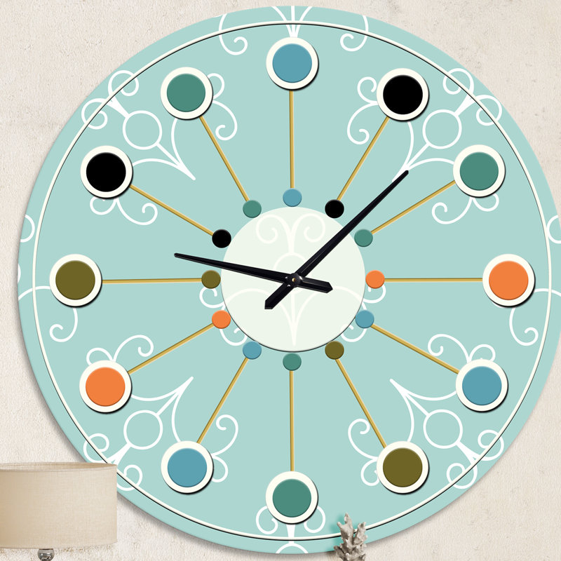Horloge murale Turquoise Minimal, Moyenne