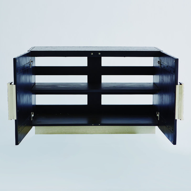 Black Pine Two-Door Cabinet with Adjustable Shelves