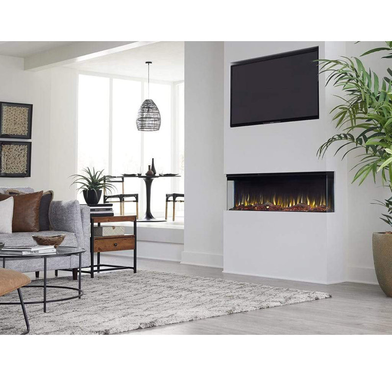 Sideline Infinity 72" Black 3-Sided Smart Electric Fireplace