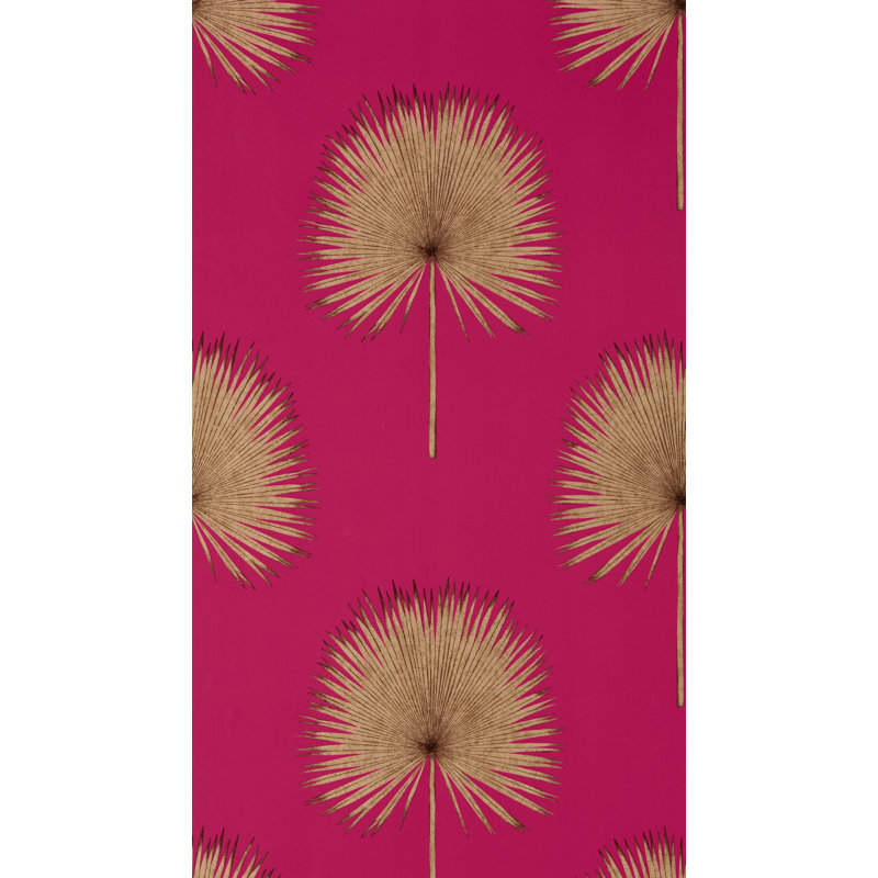 Fan Palm 10.05m x 52cm Matte Wallpaper Roll, Brown/Red