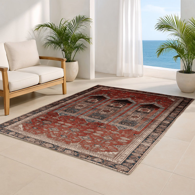 Tapis d'intérieur et d'extérieur brun Persian, Rectangle 4pi x 6 pi