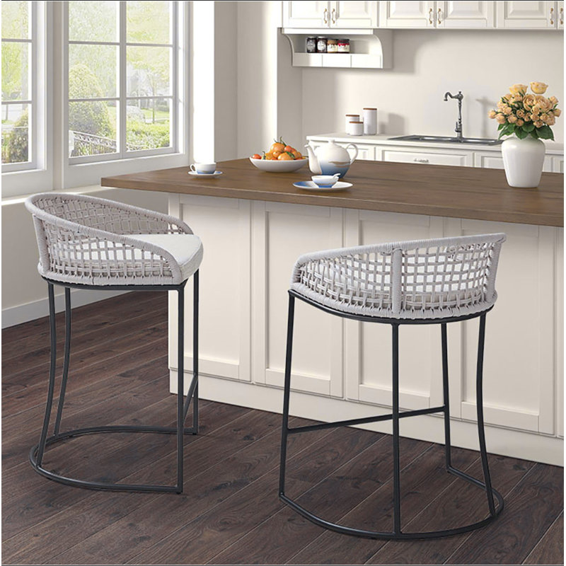 Tabouret de comptoir tissé 25 po